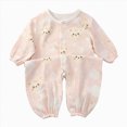 thumbnail image 1 of JUMEYU Newborn Rompers Baby Girl Baby Jumpsuit Toddler Kids Boys Girls Cute Solid Color Romper New Casual Winter Jumpsuits 0 3 6 9 12 18 Months (Blue,12-18 Months), 1 of 3