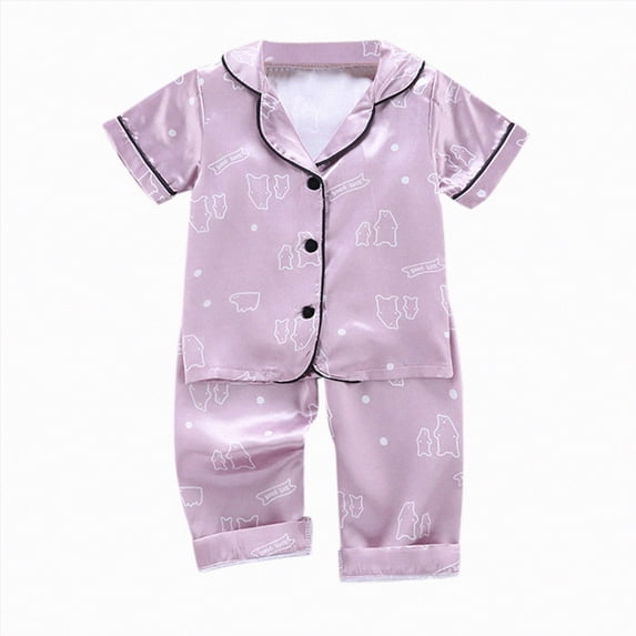 JUMEYU Pajama Set for Girls 2-Piece Pajamas Sleepwear Pjs for Infant Baby and Toddler Girls 3T 4T (Pink,3-4 Years)