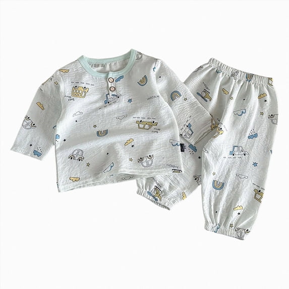 JUMEYU Pajamas Kids Baby Girls' and Toddler Long Sleeve Top and Pants Snug Fit 2 Piece Pajama Sleepwear Set 5T 6T (Light Blue,5-6 Years)
