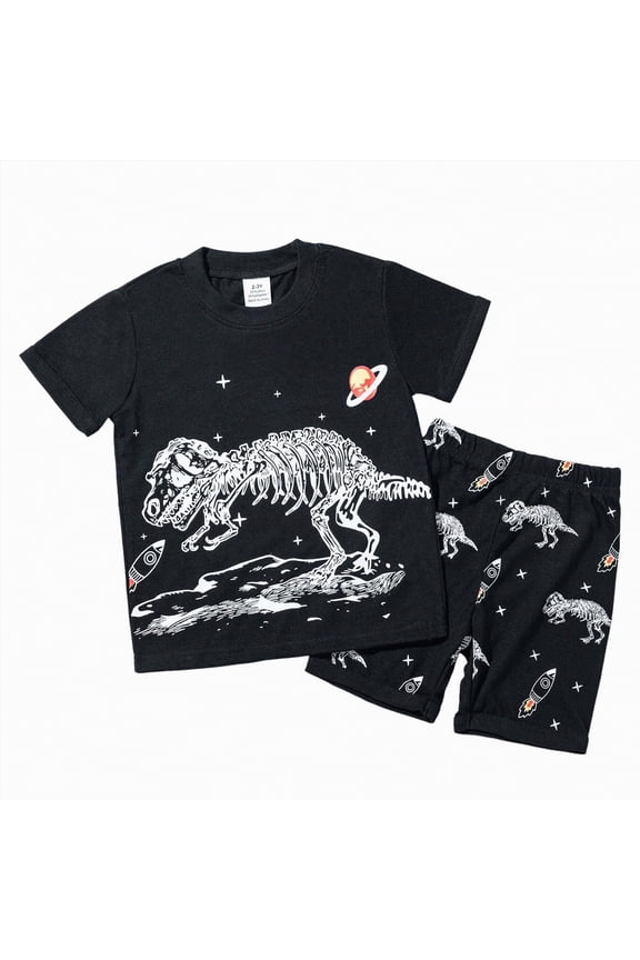 Pajamas for Boys Set Baby-Girls and Toddler Short Sleeve Pajamas Sets Sleep & Play Size 6-7 (White,6-7 Years)