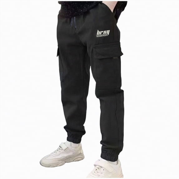 JUMEYU Pants for Little Boys' Stretch Chino Pants Pull-On School Uniform Pants with Elastic Waistband and Relaxed Fit 5T 6T (White,5-6 Years)