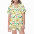 thumbnail image 1 of JUMEYU Pjs Kids Girls Pajamas Set 2 Piece Button Down Pjs Soft Ruffle Sleepwear Loungewear Size 6-7 (Yellow,6-7 Years), 1 of 1