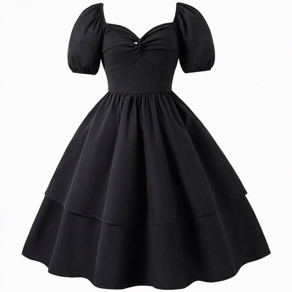 JUMEYU Princess Dresses for Girls Girls Lace Boho Flower Girl Dress Ruffle Sleeve A-Line Formal Dresses for Wedding Party Size 12-13 (Black,12-13 Years)