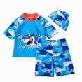 thumbnail image 1 of JUMEYU Rash Guard for Boys 2 Piece Boys Rash Guard Set for Boys 2 Piece Swimsuits Short Sleeve Bathing Suits with Trunks Quick Dry Swim Shirts 5T 6T (Orange,5-6 Years), 1 of 6