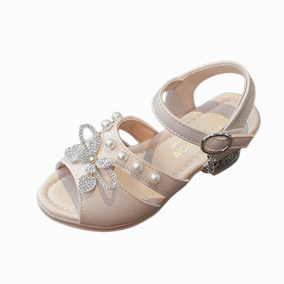 JUMEYU Sandals for Teen Girls Girl's Cute Bow Slides Strappy Flat Sandals Open Toe Slip On Slippers Summer Vacation Beach Shoes Size 2.5 (Black,Big Kids 2.5)