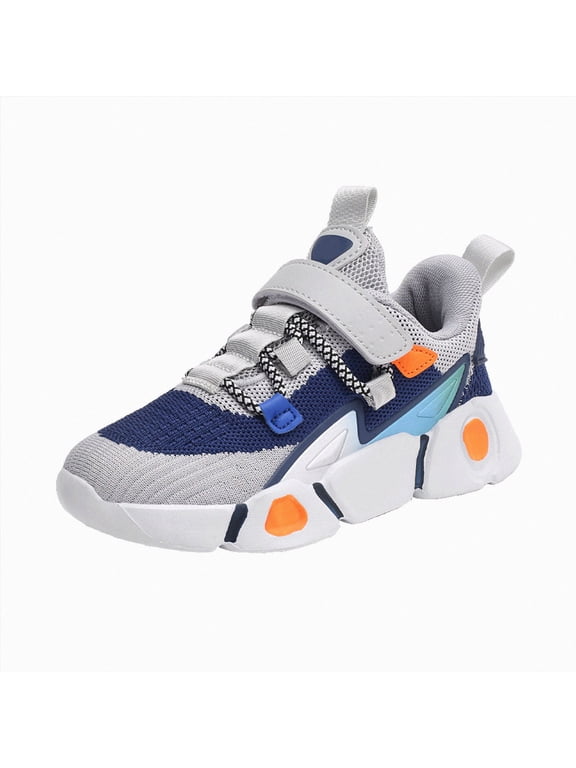 Shoes for Toddlers Big Boys & Girls Shoes Wide Toe Box Barefoot Kids Canvas Sneakers with Hook-and-Loop Size 2 (Grey,Big Kids 2)