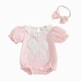 thumbnail image 1 of JUMEYU Short Sleeve Bodysuit Girl Soft Western Baby Girls Bodysuit Clothes Country Girl Funny Cute Infant Creeper Baby Bodysuit 0 3 6 9 12 18 24 Months (Pink,3-6 Months), 1 of 6