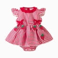 thumbnail image 1 of JUMEYU Short Sleeve Bodysuit One Pack Baby Baby-Girls Bodysuit with Tutu Casual Romper Baby Girls 0 3 6 9 12 18 24 Months (Red,0-3 Months), 1 of 7