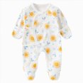 thumbnail image 1 of JUMEYU Summer Rompers for Baby Girls Newborn Baby Girl Fall Clothes Ribbed Long Sleeve Romper with Headband Infant 2Pcs Coming Home Outfit 0 3 6 9 12 18 Months (Light Yellow,1-3 Months), 1 of 6