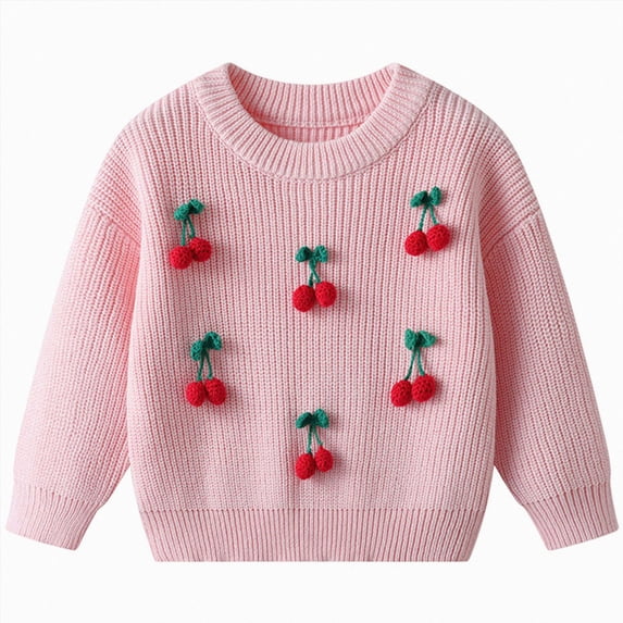 JUMEYU Sweaters for Baby Girls Girls Long Sleeve Crewneck Pullover Sweaters Kids Fall Winter Tops 6 9 Months