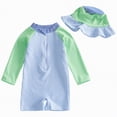 thumbnail image 1 of JUMEYU Swimsuit Boys Rashguard Kids Long Sleeve Rash Guard Suit One Piece UPF 50+ Sun Protection Swimwear for Boys Baby Toddler 6 12 Months (Light Blue,6-12 Months), 1 of 6