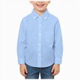 thumbnail image 1 of JUMEYU Toddler Boy Button Down Shirt Boys' Cotton Dress Shirt Long Sleeve Casual School Uniform Woven Button Down Shirt 3T 4T (Blue,3-4 Years), 1 of 5