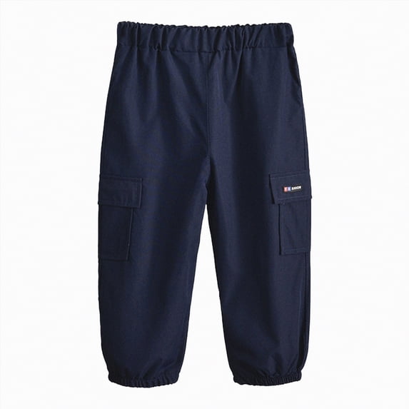 JUMEYU Toddler Boy Clothes Pants Boys Cargo Pants, Casual, Elastic Waist with Pockets for Spring/Fall 18 24 Months (Navy,18-24 Months)