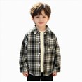 thumbnail image 1 of JUMEYU Toddler Boy Flannel Jacket Toddler Boys Shirt Coat Jacket Plaid Long Sleeve Kids Lapel Button Tops Outwear Daily Wear 3T 4T (AG,3-4 Years), 1 of 5
