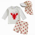 thumbnail image 1 of JUMEYU Toddler Boy Rashguard Swimsuit Boys Rash Guard Swimsuits Set for Boys 2 Piece Swim Shirts Quick Dry Bathing Suits 12 18 Months (White,12-18 Months), 1 of 6