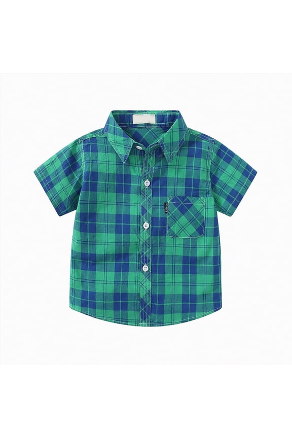 Toddler Boy Shirt Boys' Short Sleeve Henley Shirt Summer Button Down Cotton Casual Solid Dress Tops 5T 6T (AG,5-6 Years)