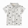 thumbnail image 1 of JUMEYU Toddler Dress Shirt Toddler Boys Classic Short Sleeve Polo Shirt Cute Clothes for Girls Baby Summer Shirt Top 4T 5T (Grey,4-5 Years), 1 of 7