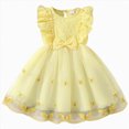 thumbnail image 1 of JUMEYU Toddler Girl Tulle Dress Summer Ruffle Sleeveless Baby Girl Fashion Casual Dresses 3T 4T (Yellow,3-4 Years), 1 of 5