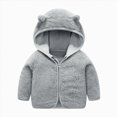 thumbnail image 1 of JUMEYU Toddler Girls Fleece Coat Baby Girls Sherpa Hooded Coat with Bear Ear Zip-Up Toddler Outerwear 18 24 Months (Grey,18-24 Months), 1 of 4