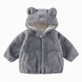 thumbnail image 1 of JUMEYU Toddler Girls Fleece Hoodie Toddler Girls Fleece Zip-Up Hooded Jacket with Bear Ear Plush Detail 4T 5T (Grey,4-5 Years), 1 of 8