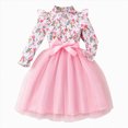 thumbnail image 1 of JUMEYU Toddler Girls Floral Princess Dress Long Sleeve Ruffle Tulle Birthday Party Dress 4T 5T (Pink,4-5 Years), 1 of 7