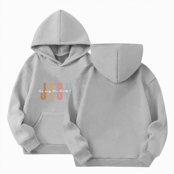 JUMEYU Toddler Girls Hoodie Sweatshirt Hoodies for Girls Long Tops Sleeve Girls Pullover Hoodies Teen Kids Sweatshirts Letter Clothes Girls 3T 4T (Grey,3-4 Years)