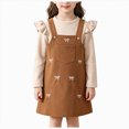 thumbnail image 1 of JUMEYU Toddler Girls Printed Shoulder Strap Dress and Long Sleeve Top Set Fall Outfit 4T 5T (Khaki,4-5 Years), 1 of 9