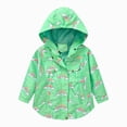 thumbnail image 1 of JUMEYU Toddler Girls Rainbow Print Jacket Hooded with Pocket Cotton Blend Windproof Kids Coat for Winter Sizes 2-9Y (Green,4-5 Years), 1 of 4