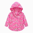 thumbnail image 1 of JUMEYU Toddler Girls Rainbow Print Jacket Hooded with Pocket Cotton Blend Windproof Kids Coat for Winter Sizes 2-9Y (Hot Pink,8-9 Years), 1 of 4