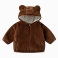 thumbnail image 1 of JUMEYU Toddler Jackets for Girls Toddler Girls Fleece Zip-Up Hooded Jacket with Bear Ear Plush Detail 4T 5T (Brown,4-5 Years), 1 of 8