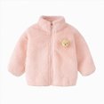 thumbnail image 1 of JUMEYU Toddler Jackets for Girls Toddler Girls Fuzzy Plush Zip-Up Coat with Stand Collar 2T 3T (Pink,2-3 Years), 1 of 3