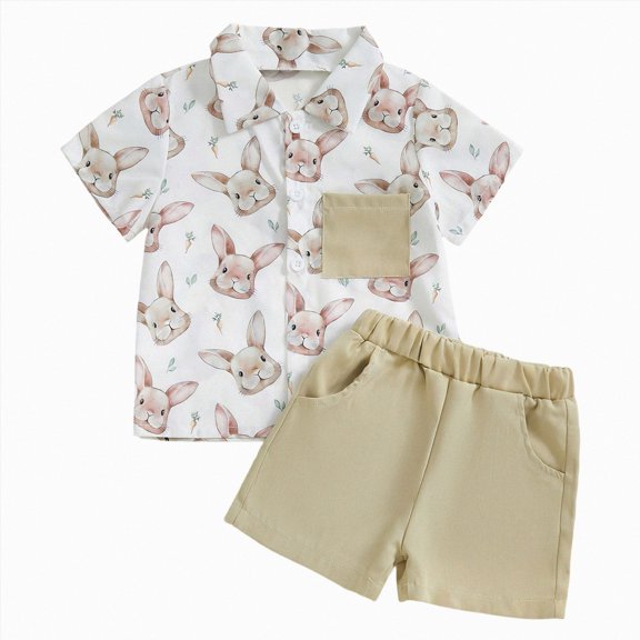 JUMEYU Toddler Linen Outfit Toddler Baby Boy Summer Clothes Color Block Short Sleeve Button-down Shirt Tops + Cotton Pants Outfit Set 6 12 Months (White,6-12 Months)