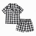 thumbnail image 1 of JUMEYU Toddler Pajamas Pajamas Summer Boys and Girls Cartoon Thin Lapel Short Sleeved Pajamas Set 18 24 Months (Black,18-24 Months), 1 of 2
