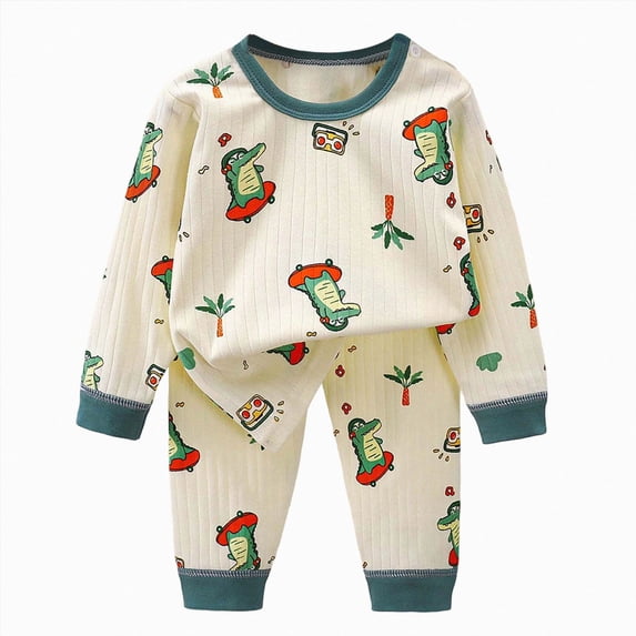 JUMEYU Toddler Pajamas Set Long Sleeve Kids Pajamas for Boys Girls PJS Set Long Sleeve Sleepwear Soft Pajamas 4T 5T (Dark Green,4-5 Years)