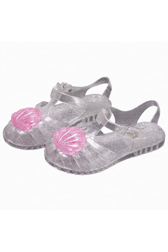 Toddler Sandles Princess Costume Jelly Heels Cosplay Birthday Party Sandals for Little Girls Size 10 (Light Pink,Toddler 10)