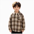 thumbnail image 1 of JUMEYU Toddler Shacket Winter Coats for Boys Kids Toddler Baby Boy Autumn Winter Plaid Long Sleeve Cardigan Jacket Clothes 3T 4T (Khaki,3-4 Years), 1 of 5