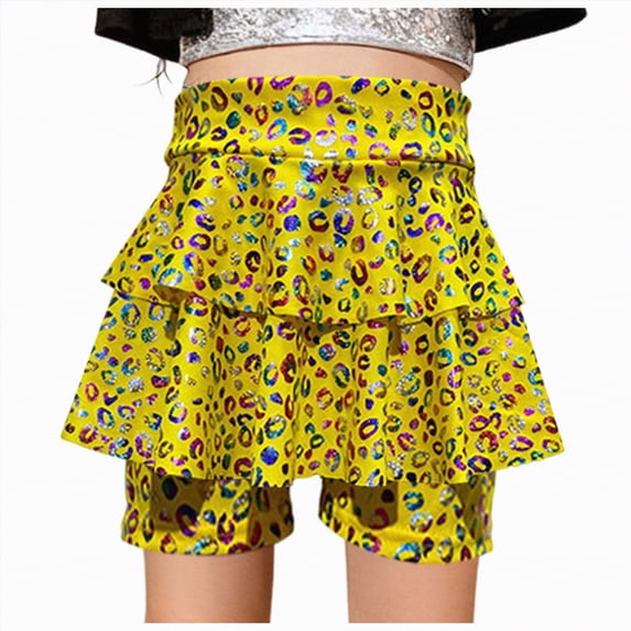 JUMEYU Toddler Shirts Girls Girls Casual Shorts Athletic Dance Tennis Cheer Shorts Running Preppy Sports Clothes 5T 6T (Gold,5-6 Years)