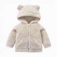 thumbnail image 1 of JUMEYU Winter Jacket Toddler Girl Baby Girls Fuzzy Plush Hooded Jacket Sherpa Zip-Up Front Toddler Coat 18 24 Months (White,18-24 Months), 1 of 5