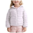 thumbnail image 1 of JUMEYU Youth Girls Winter Coat Girls Winter Puffer Lightweight Coat Thick Padded Soft Fleece Jacket with Hood Size 6-7 (Purple,6-7 Years), 1 of 9