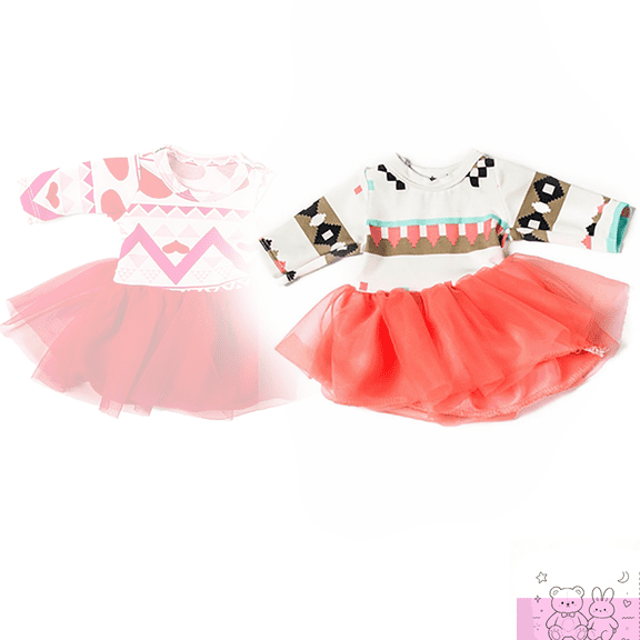 JUMIKLLQ 18 Inch Reborn Baby Doll Clothes Outfit, Cute Soft Doll Clothing Set, Pretend Play Doll Accessories, Holiday or Daily Pretend Play Gift Stocking Stuffer for Kids Girls and Boys