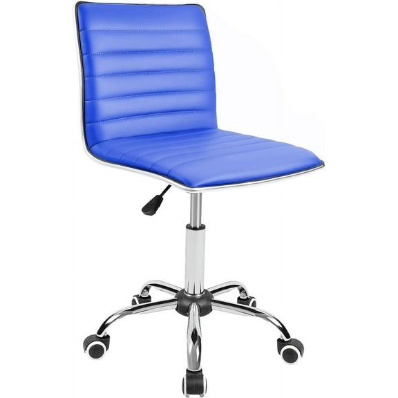 JUMMICO Office Chair Mid Back Task Chair Adjustable Home Computer Executive Desk Chair with 360° Swivel (Blue)