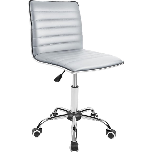 JUMMICO Office Chair Mid Back Task Chair Adjustable Home Computer Executive Desk Chair with 360° Swivel (Light Gray)