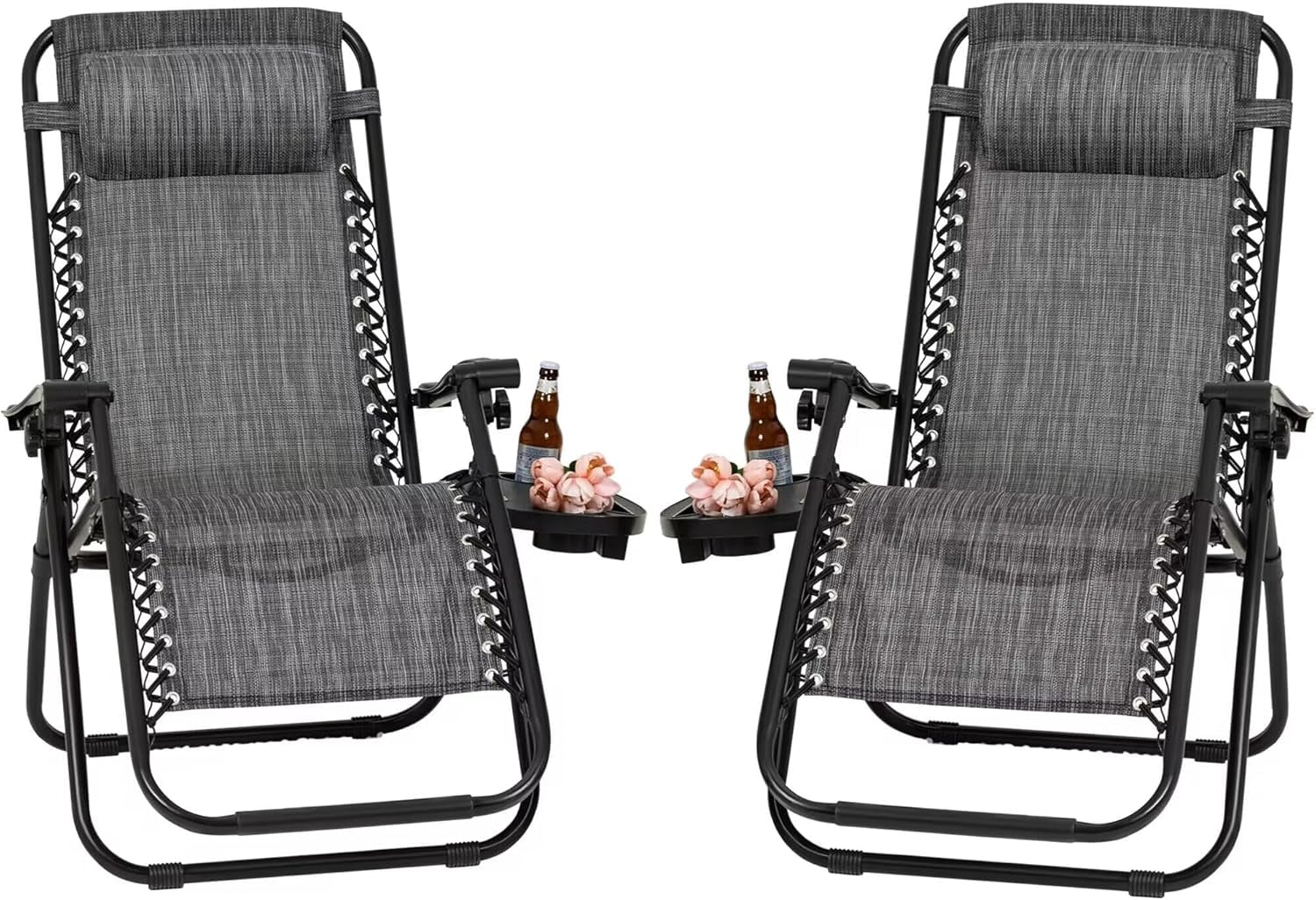 JUMMICO Zero Gravity Chair Patio Outdoor Adjustable Reclining Folding