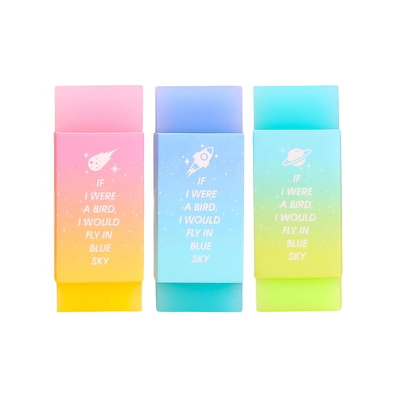 JUMNUYCUH 1 Pack Erasers, Cute Jelly Colored Rubber Pencil Eraser, Soft Art Erasers for Writing Drawing Teachers, Block Erasers for Artists, Office Supplies, Classroom Must Haves, Random Color