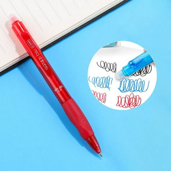 JUMNUYCUH 1Pc Retractable Erasable Gel Pens, 0.5mm Colored Ink Pens with Erasers, Suitable for Writing, Drawing and Note Taking, Office Supplies, Classroom Must Haves, Black