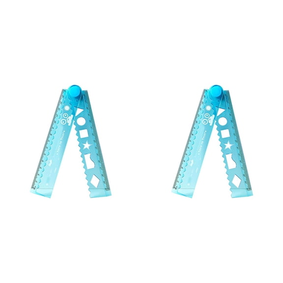 JUMNUYCUH 2 Pack Foldable Ruler, 12 Inch Flexible Ruler with Millimeters and Centimeters, Shatterproof Clear Plastic Ruler for Home Office Supplies, Classroom Must Haves, 30cm, Blue