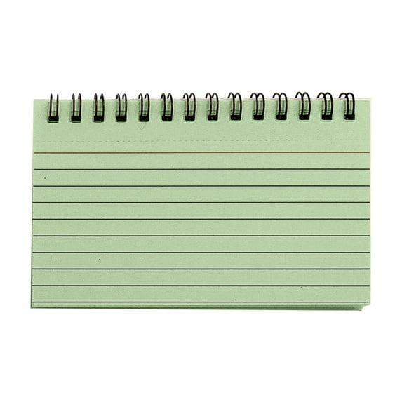 JUMNUYCUH 50 Sheets Index Cards with Ring, 3" x 5" Spiral Bound Index Cards, Colored Ruled Notecards for Studying Office Household Taking to Do List, Flash Cards, Classroom Must Haves, Light Green