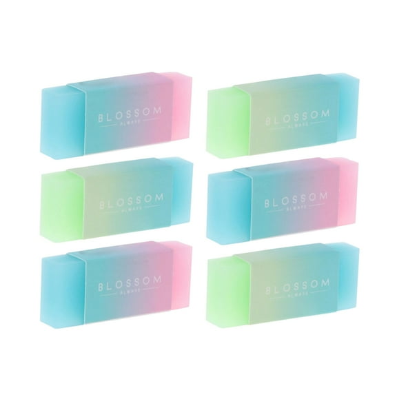 JUMNUYCUH 6 Pack Aesthetic Jelly Erasers, Flexible Cube Shaped Pencil Erasers, Soft Latex-Free Erasers for Writing, Drawing and Sketching, Block Erasers, Office Supplies, Classroom Must Haves