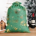 thumbnail image 1 of JUMNUYCUH Christmas Gift Bags, Cotton Drawstring Gift Bags with Pattern, Christmas Wrapping Bags for Xmas Candy Storage, Christmas Party Favors, 11.8" x 15.7", Green, 1 of 9