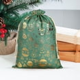 thumbnail image 1 of JUMNUYCUH Christmas Gift Bags, Cotton Drawstring Gift Bags with Pattern, Christmas Wrapping Bags for Xmas Candy Storage, Christmas Party Favors, 11.8" x 15.7", Green, 1 of 9
